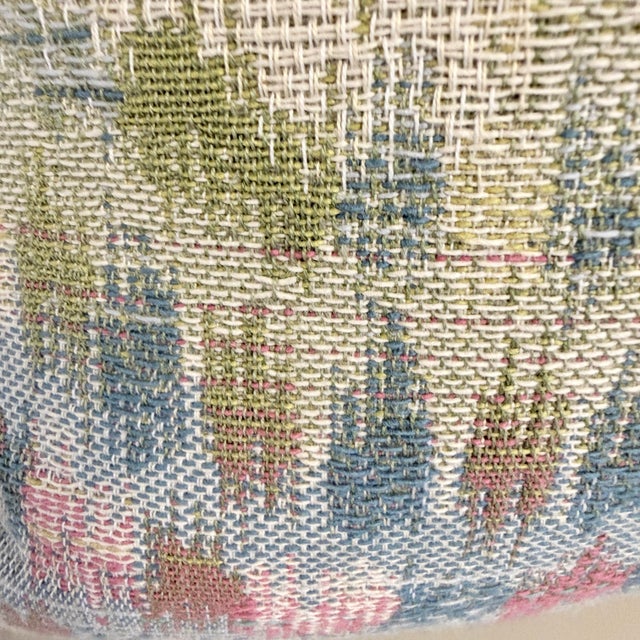 Robert Allen Decorative Throw Pillows in Robert Allen Watercolor Ikat Jacquard Fabric, a Pair For Sale - Image 4 of 9