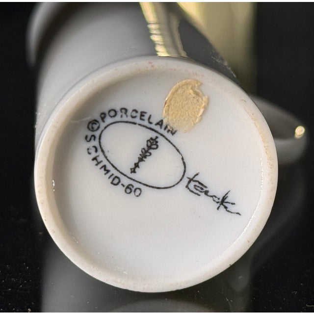 Ceramic LaGardo Tackett for Schmid Porcelain Demitasse Espresso Cups and Saucers, 1960s - Set of 6 For Sale - Image 7 of 7