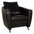 Sesame Leather Armchair in Black from FSM For Sale