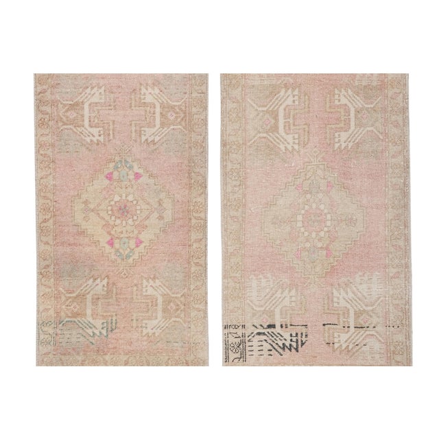 1960s Faded Turkish Small Rug Carpet - Kitchen Rug For Sale - Image 5 of 11