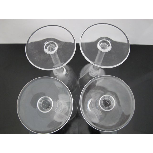 Lalique France Crystal Ange Angel Wing Fluted Champagne Glass Set of 4 For Sale - Image 13 of 14