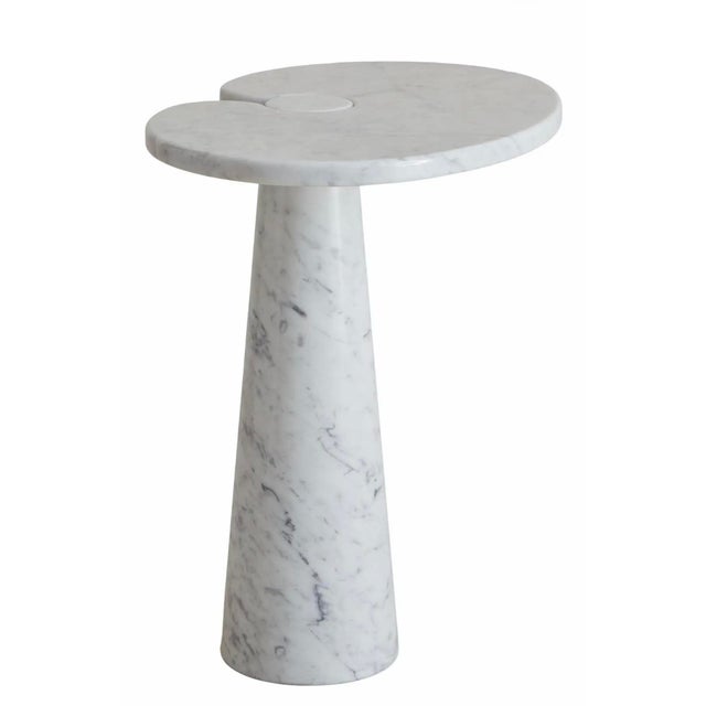 Mid 20th Century Tall Carrara Marble Italian Side Table in the Style of Angelo Mangiarotti For Sale In Miami - Image 6 of 11