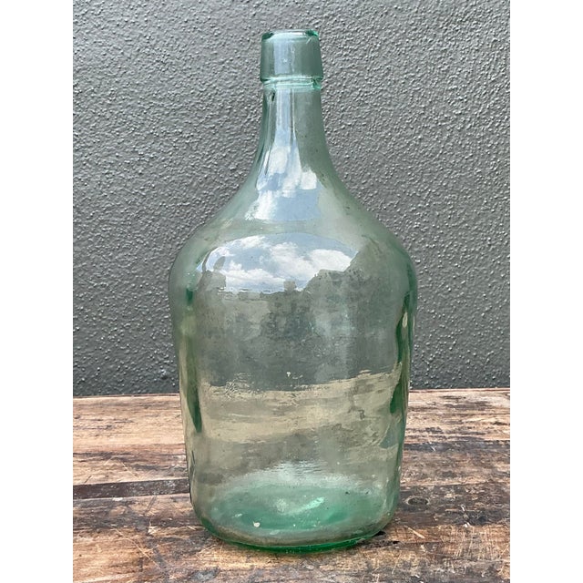 Glass Vintage Blown Glass Demijohn Wine Bottle For Sale - Image 7 of 12