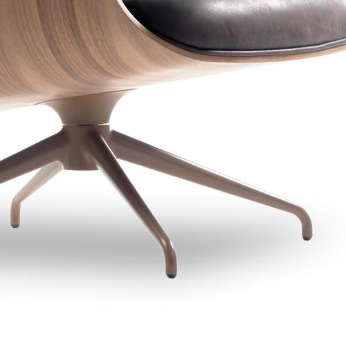 Contemporary Plywood, Walnut, and Leather Upholstery Lounger from Jaime Hayon For Sale - Image 4 of 12