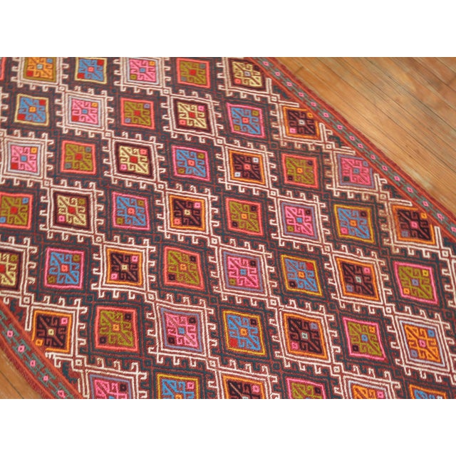 Vintage Zabihi Collection Jajim Turkish Flatweave - 3'8" x 6'9" For Sale - Image 4 of 7