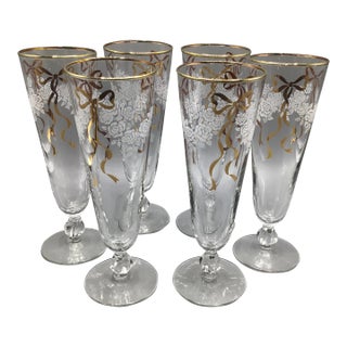 Celebration Champagne Flutes by Libbey -Set of 6 For Sale