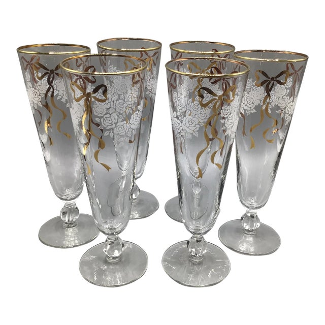 Celebration Champagne Flutes by Libbey -Set of 6 For Sale