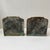 Antique pair of embossed solid bronze bookends featuring a stylized relief of “The Angelus” painting by Jean-François...
