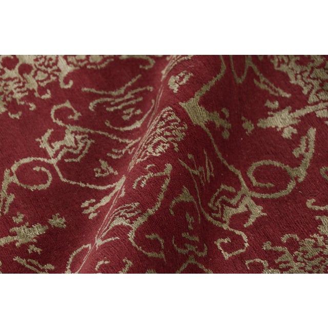 Textile Rug & Kilim’s European Style Rug in Red With Floral Medallions “Catana” For Sale - Image 7 of 9