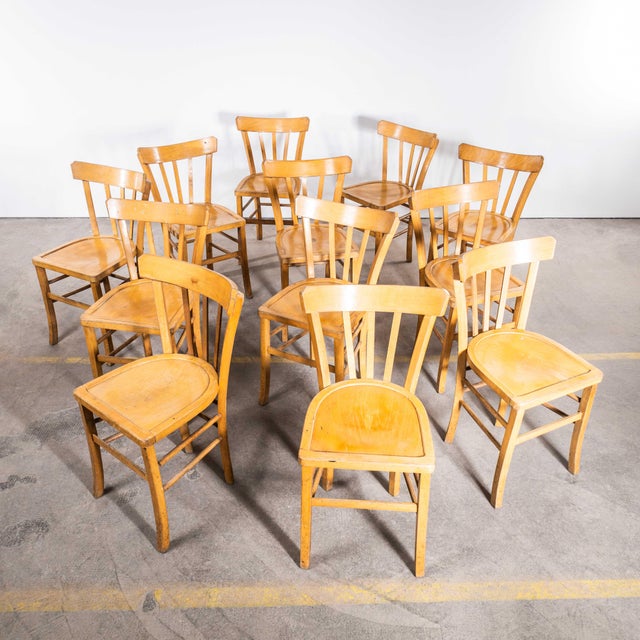 Farmhouse French Blonde Dining Chairs, 1950s, Set of 12 For Sale - Image 4 of 9