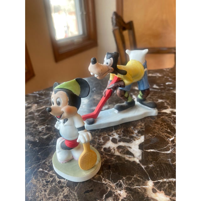 Vintage Disney Ceramics of Tennis Mickey & Hockey Goofy. Mickey and Goofy are individual pieces that go together....