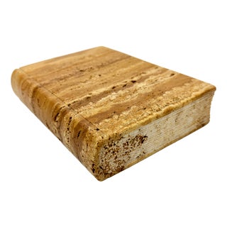 Italian Travertine Bookend in the Shape of Book attributed to Fratelli Manelli, 1960s For Sale