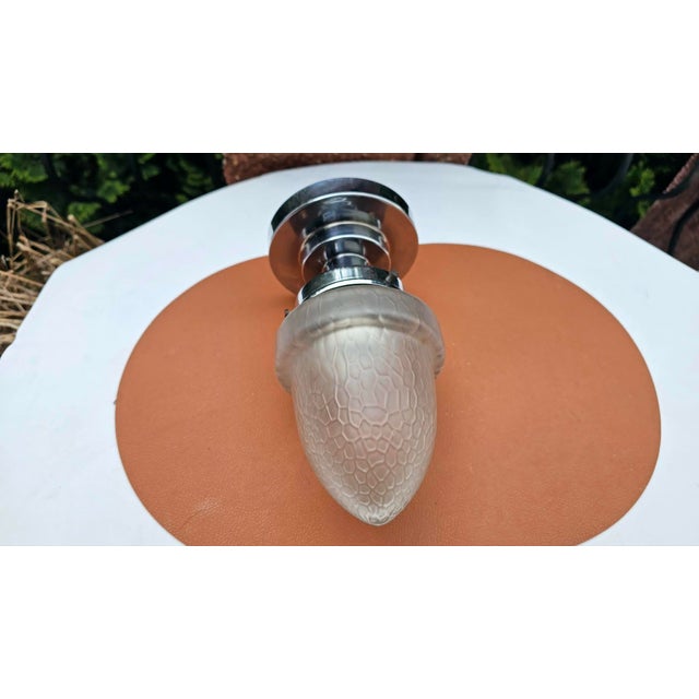 Pre-war brass nickel-plated ceiling lamp, dimensions: height 23 cm, ceiling diameter 12.3 cm. European Plug (up to...