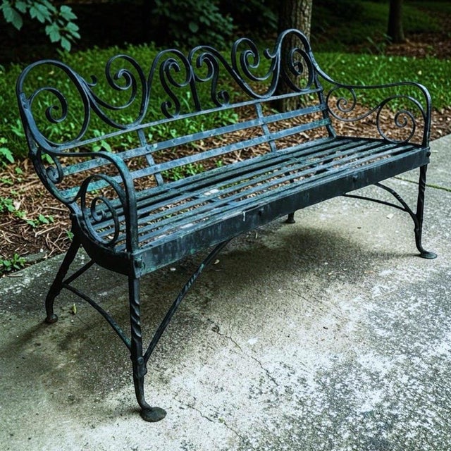 Regency Iron Garden Bench For Sale - Image 15 of 15