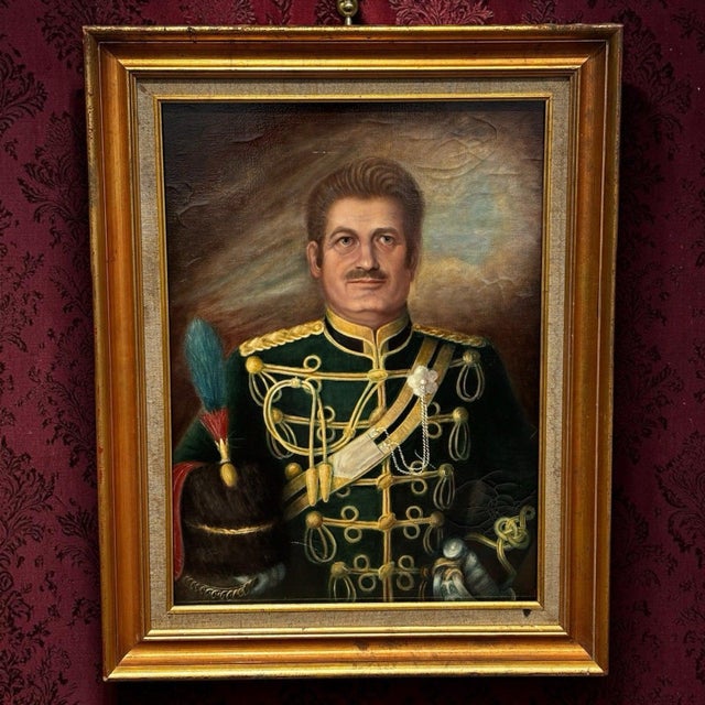 Unknown, Cavalry Officer, Oil, Framed For Sale - Image 10 of 15