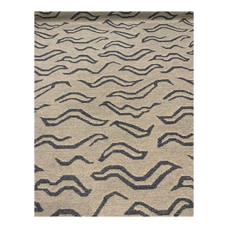 Schumacher: Kata - Denim 80692 Denim Abstract Birds Designer Fabric - 3 Yards For Sale