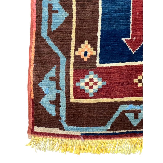1980s Vintage Turkish Geometric Wool Rug 4’8” X 7’2” For Sale - Image 5 of 6
