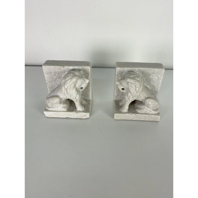 Mid-Century Italian Marble Lion Bookends, 1950s, Set of 2 For Sale - Image 12 of 12