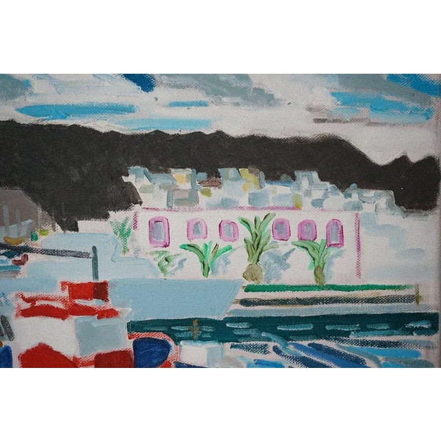 Jackson, Puerto de Mogán, Gran Canaria, Fishing Boats, 2010, Oil on Canvas For Sale - Image 3 of 6