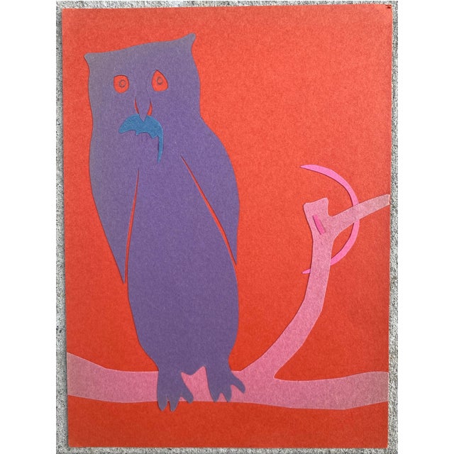 1955 James Bone Owl and Mouse Collage For Sale - Image 4 of 4
