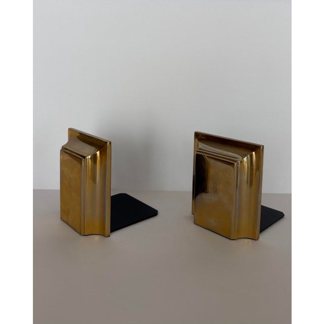 1970s Spain El Casco 23k Gold-Plated Sculptural Bookends - A Pair For Sale In Detroit - Image 6 of 10