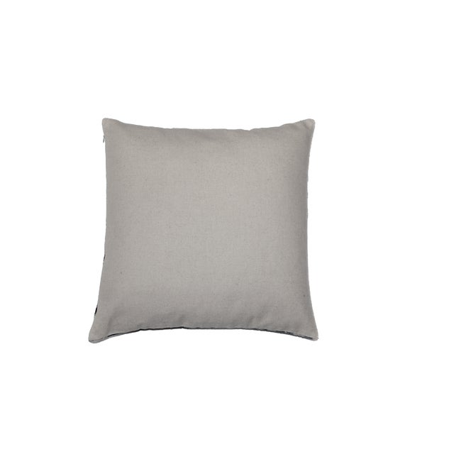 Sky Blue Light Blue Hand Knotted Turkish Silk Velvet Ikat Pillows For Sale - Image 8 of 9