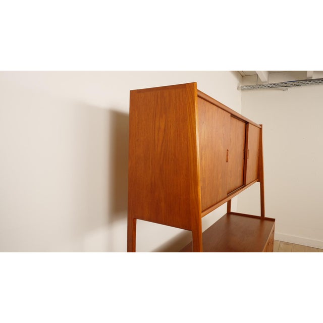 Wood Vintage Wall Unit in Teak For Sale - Image 7 of 18