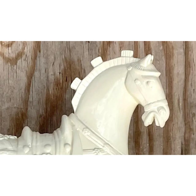 Off-white Vintage Asian Ceramic Tang Dynasty Style Horse For Sale - Image 8 of 12