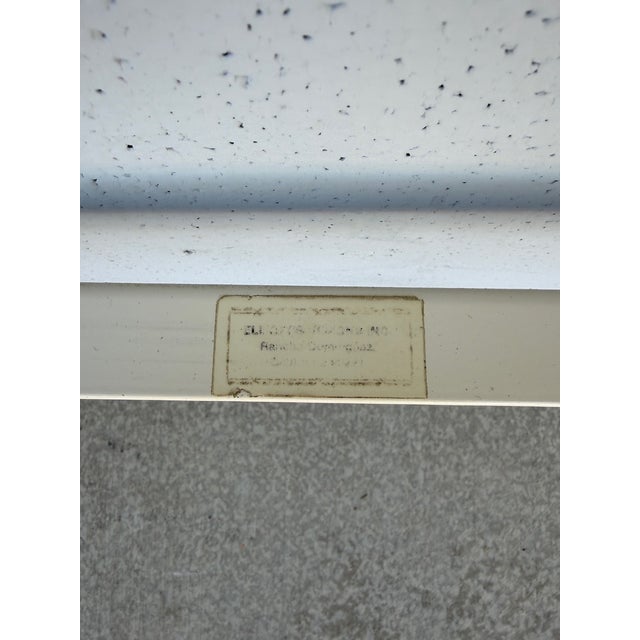 Metal Vintage Elliotts Design White Enameled King Headboard & Footboard Bed No Rails For Sale - Image 7 of 12