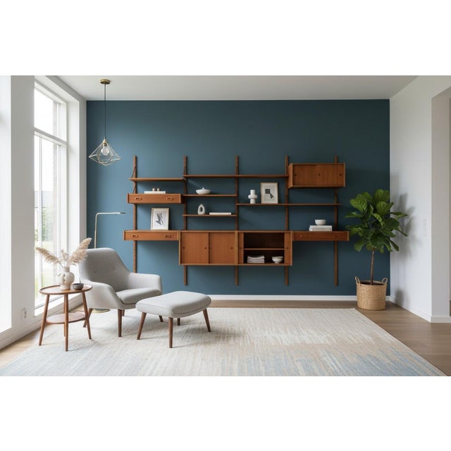 Wood Large PS System Shelving in Teak, Denmark, 1960s For Sale - Image 7 of 18