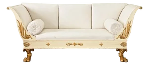 Swedish Empire Circa 1820 Painted Parcel Gilt Settee