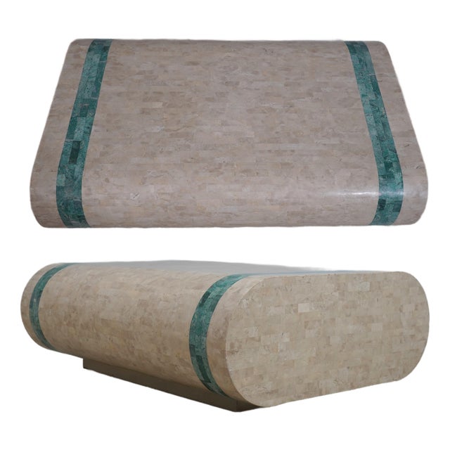Maitland Smith Modern Design Tessellated Marble Coffee Table For Sale