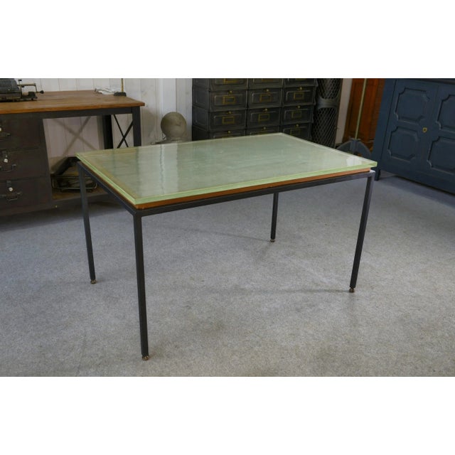 1960s Vintage Table in Glass and Black Lacquered Metal, 1960s For Sale - Image 5 of 9