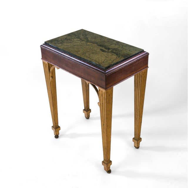 Small Early 19th Century Green Alps Marble, Mahogany and Gilt Console Table For Sale - Image 9 of 18