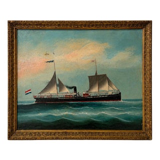 Marine Scene, 20th Century, Oil on Canvas For Sale