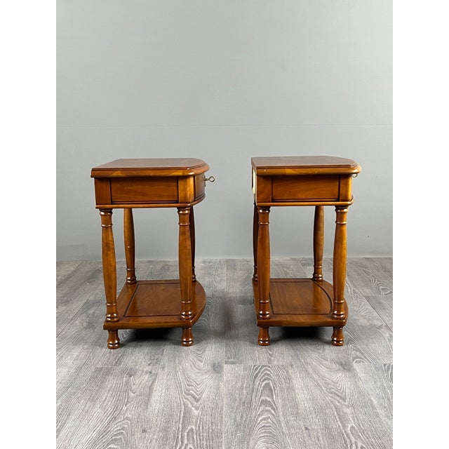 Wood 20th Century Wooden Bedside Tables, Set of 2 For Sale - Image 7 of 9