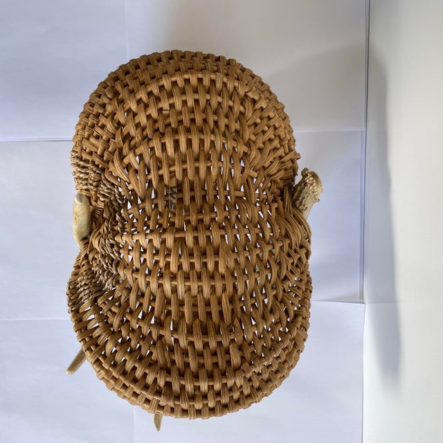 Bone Vintage 1970’s Antler Basket For Sale - Image 7 of 7
