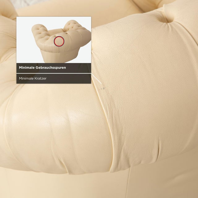 Vintage Chesterfield Centurion Leather Armchair in Cream For Sale - Image 9 of 17