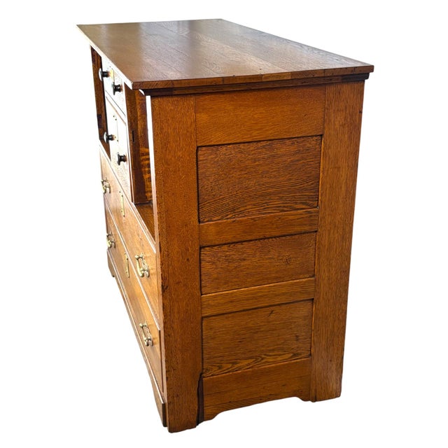 Antique Oak Arts & Crafts Style Sideboard For Sale - Image 6 of 18