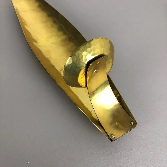 Brutalist Brass Wall Candleholder from Emil Funk KG, Germany, 1950s For Sale - Image 6 of 16