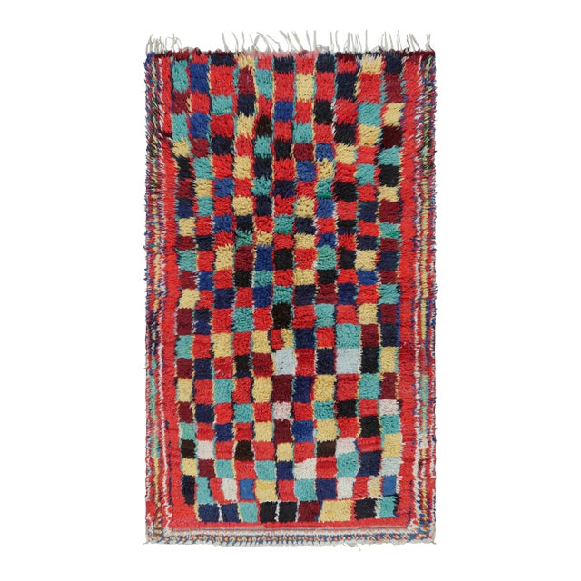 Vintage Moroccan Rug With Polychromatic Geometric Patterns, From Rug & Kilim For Sale