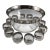 Dorothy Thorpe Silver Rim Punch Bowl and 12 Silver Fade Punch Cups-Set of 14 For Sale
