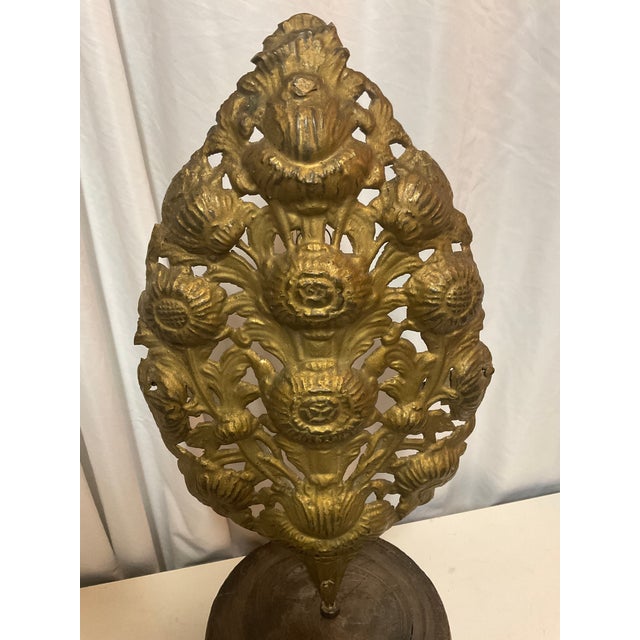 Late 19th Century French Sconce Cast Brass Decorative Piece on a Circular Base For Sale - Image 5 of 8