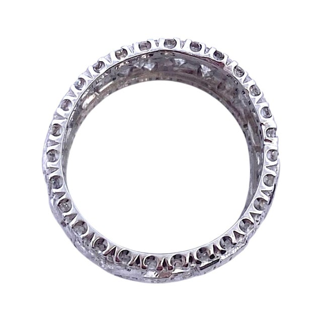 Late 20th Century Vintage Platinum Diamond Eternity Band, Size 7 For Sale - Image 5 of 7