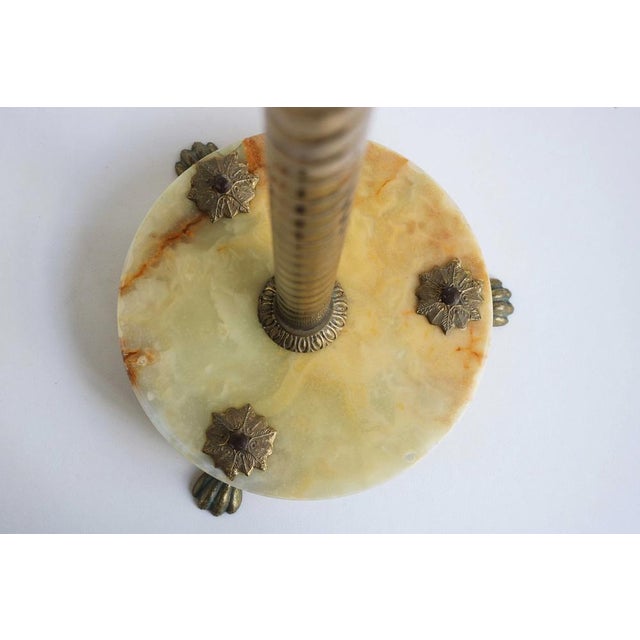 Italian Hollywood Regency Brass and Marble Hall Tree Coat Rack with Twisted Column, 1950s For Sale - Image 6 of 14