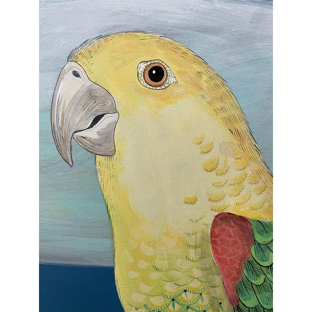 Allison Cosmos “The Feather Forecast” Surrealism Parrot Painting Art by Allison Cosmos For Sale - Image 4 of 4