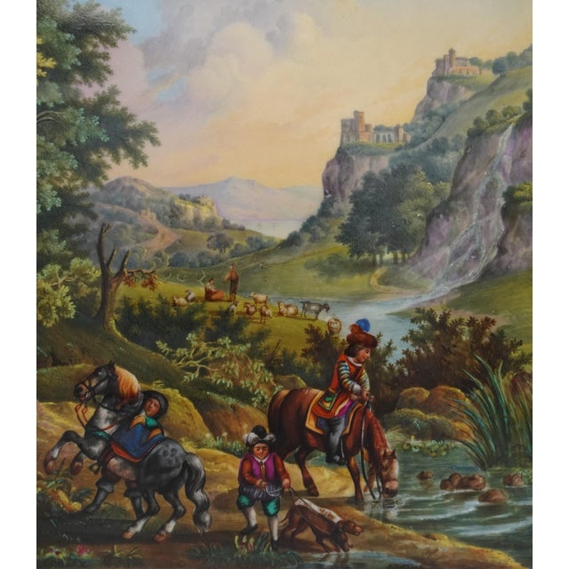 Andre Alfred, Animated Landscape, 1834, Painting on Paris Porcelain For Sale - Image 12 of 18