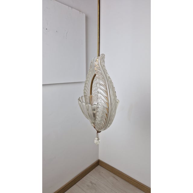 Chandelier in Brass and Clear Glass by Ercole Barovier for Barovier & Toso, 1960s For Sale - Image 9 of 18