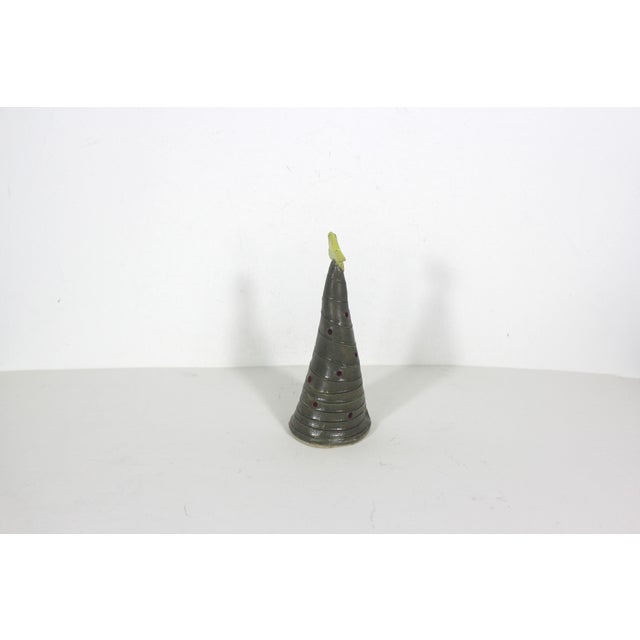 Vintage Studio Pottery Christmas Tree Tea Light Candleholder For Sale - Image 6 of 9