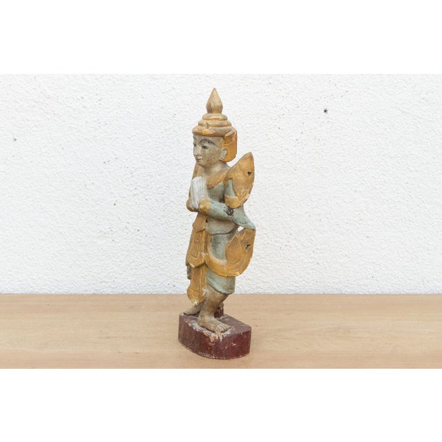 Antique Burmese Celestial Attendant Figure For Sale - Image 4 of 6